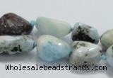 CLR27 15.5 inches nugget natural larimar gemstone beads wholesale