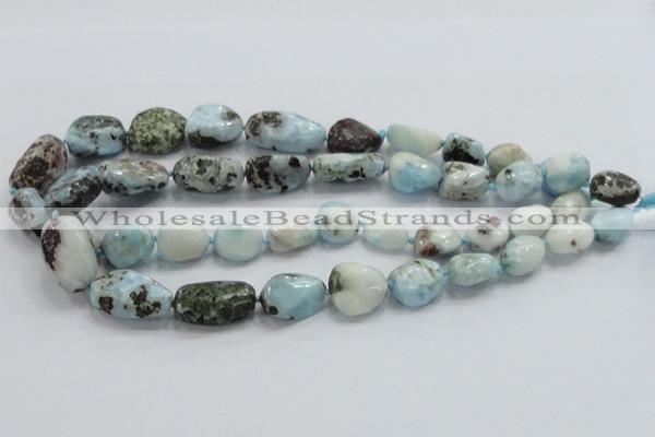 CLR27 15.5 inches nugget natural larimar gemstone beads wholesale