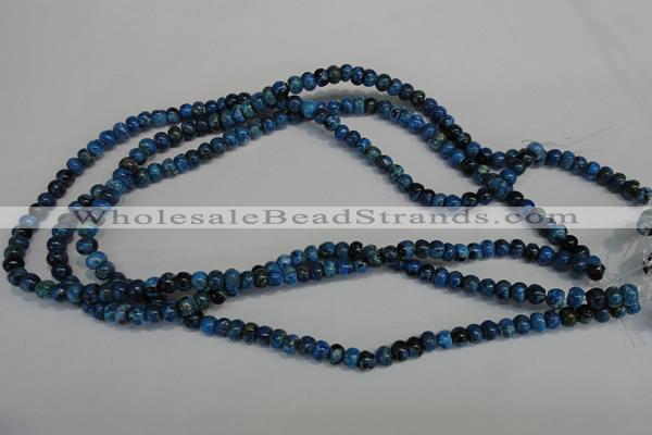 CLR310 15.5 inches 4*6mm rondelle dyed larimar gemstone beads