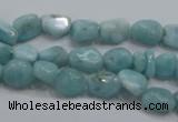 CLR33 15.5 inches 7*8mm nugget natural larimar gemstone beads