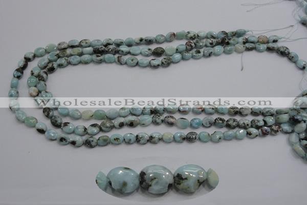 CLR35 15.5 inches 6*8mm oval natural larimar gemstone beads