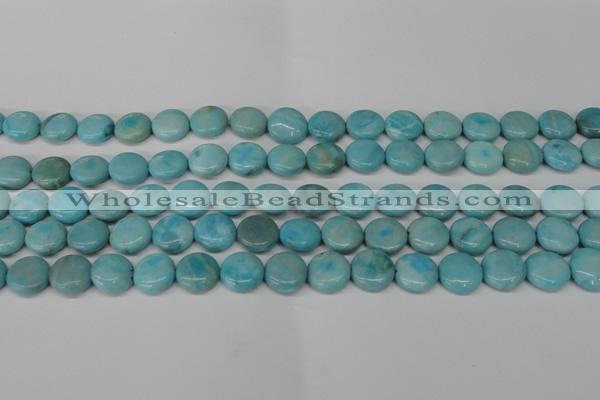 CLR361 15.5 inches 12mm flat round dyed larimar gemstone beads