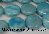 CLR362 15.5 inches 14mm flat round dyed larimar gemstone beads