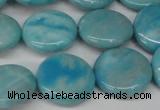 CLR363 15.5 inches 16mm flat round dyed larimar gemstone beads