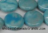 CLR365 15.5 inches 20mm flat round dyed larimar gemstone beads