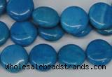 CLR410 15.5 inches 10mm flat round dyed larimar gemstone beads