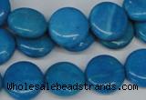 CLR412 15.5 inches 14mm flat round dyed larimar gemstone beads