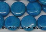 CLR416 15.5 inches 25mm flat round dyed larimar gemstone beads