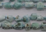 CLR46 15.5 inches 6*7mm – 10*12mm nuggets natural larimar beads