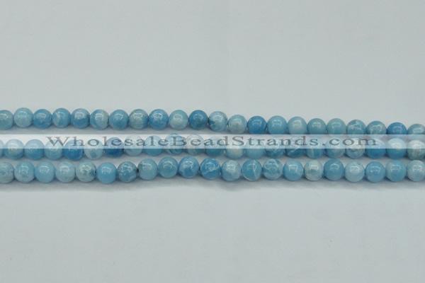 CLR601 15.5 inches 6mm round imitation larimar beads wholesale