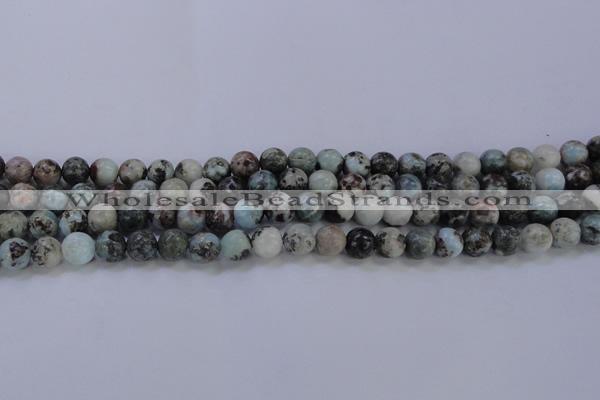 CLR62 15.5 inches 8mm round natural larimar gemstone beads