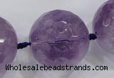 CLS01 15.5 inches 30mm faceted round large amethyst gemstone beads