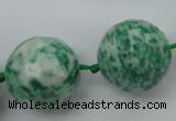 CLS102 15.5 inches 25mm faceted round large Qinghai jade beads