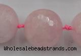 CLS15 15.5 inches 30mm faceted round large rose quartz beads