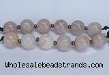 CLS250 7.5 inches 30mm round large pink quartz beads wholesale