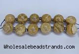 CLS253 7.5 inches 30mm round large picture jasper beads