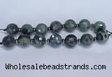 CLS303 7.5 inches 25mm faceted round large kambaba jasper beads