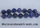 CLS304 7.5 inches 25mm faceted round large sodalite gemstone beads