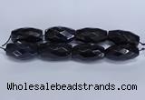 CLS401 7.5 inches 25*45mm faceted rice large black agate beads