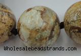 CLS50 15.5 inches 30mm round large picture jasper beads