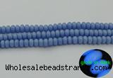 CLU121 15.5 inches 5*8mm rondelle blue luminous stone beads