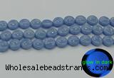 CLU133 15.5 inches 14mm flat round blue luminous stone beads