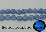 CLU135 15.5 inches 18mm flat round blue luminous stone beads