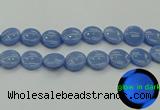 CLU136 15.5 inches 20mm flat round blue luminous stone beads