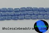 CLU163 15.5 inches 13*18mm rectangle blue luminous stone beads