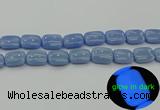 CLU167 15.5 inches 15*20mm rectangle blue luminous stone beads