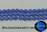 CLU172 15.5 inches 12mm flat round blue luminous stone beads