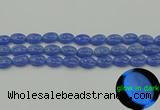 CLU181 15.5 inches 10*14mm oval blue luminous stone beads