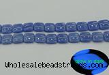 CLU193 15.5 inches 14*14mm square blue luminous stone beads