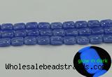 CLU202 15.5 inches 12*16mm rectangle blue luminous stone beads