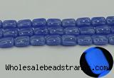 CLU204 15.5 inches 15*20mm rectangle blue luminous stone beads