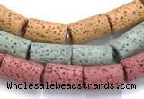 CLV08 14 inches 8*14mm column natural lava loose beads wholesale