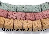 CLV09 14 inches 10mm cubic natural lava loose beads wholesale