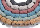 CLV16 14 inches column shape natural lava loose beads wholesale