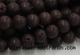 CLV203 15.5 inches 12mm round coffee natural lava beads wholesale