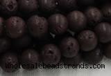 CLV204 15.5 inches 14mm round coffee natural lava beads wholesale