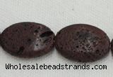 CLV209 15.5 inches 18*25mm oval coffee natural lava beads wholesale