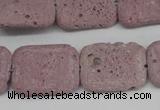 CLV301 15.5 inches 15*20mm rectangle lava beads wholesale