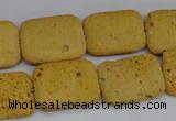 CLV302 15.5 inches 15*20mm rectangle lava beads wholesale