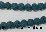 CLV452 15.5 inches 8mm round dyed blue lava beads wholesale