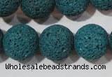 CLV457 15.5 inches 18mm round dyed blue lava beads wholesale