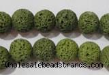 CLV461 15.5 inches 10mm round dyed green lava beads wholesale