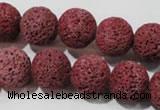 CLV471 15.5 inches 14mm round dyed red lava beads wholesale