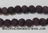 CLV476 15.5 inches 8mm round dyed purple lava beads wholesale