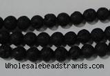 CLV483 15.5 inches 6mm round black lava beads wholesale