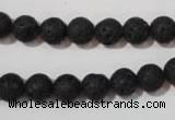 CLV484 15.5 inches 8mm round black lava beads wholesale